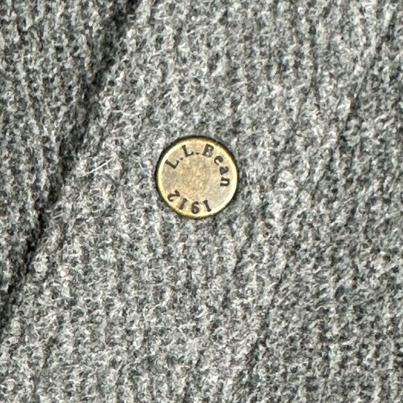 LL Bean Mens XL Tall Gray Allagash Overshirt Snap Shacket Jacket Elbow Patches - Picture 6 of 10